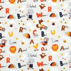Tissu Cretonne Alphabet 160cm 140g Multicolore