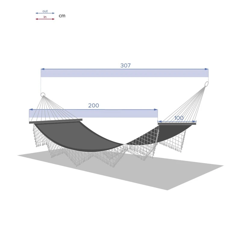 Toile Hamac Rialto Framboise 2 M Hespéride 5 Toile Hamac Rialto Framboise 2 M Hespéride – Image 3