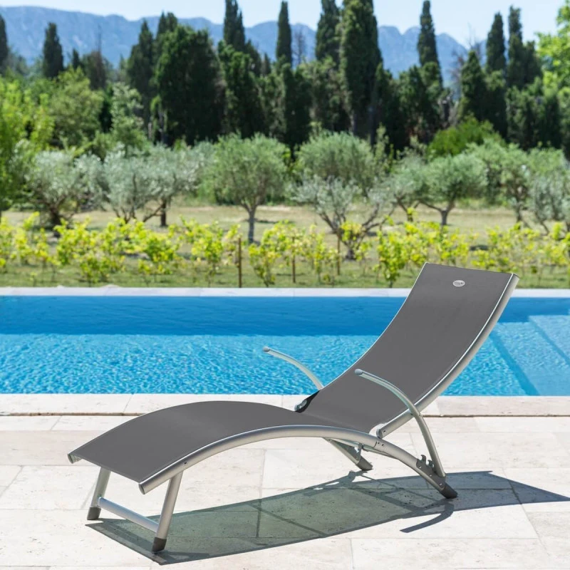 Transat Samba Pliable Et Empilable Gris Ardoise Hespéride 4 Transat Samba Pliable Et Empilable Gris Ardoise Hespéride – Image 2