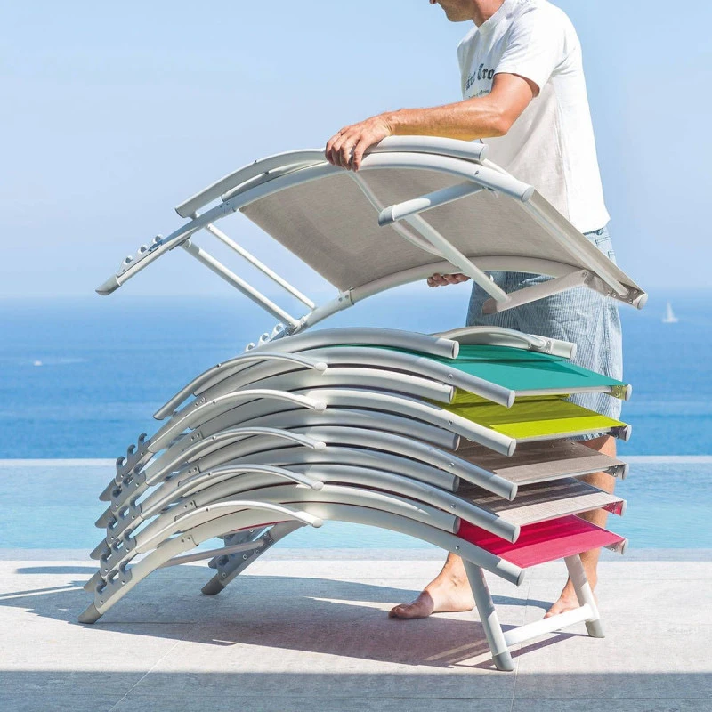 Transat Samba Pliable Et Empilable Gris Ardoise Hespéride 11 Transat Samba Pliable Et Empilable Gris Ardoise Hespéride – Image 9