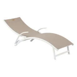 Transat Samba Pliable Noisette/blanc Hespéride -Mobilier Soldes transat samba pliable noisetteblanc hesperide 2