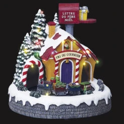 Village De Noël Animé Et Lumineux Poste Du Père Noël