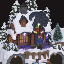 Village De Noël Animé Et Lumineux Tracteur Et Boule De Neige -Mobilier Soldes village de noel anime et lumineux tracteur et boule de neige 2