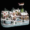 Village De Noël Animé, Lumineux Et Musical Modèle Train -Mobilier Soldes village de noel anime lumineux et musical modele train