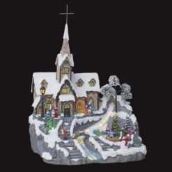 Village De Noël Animé Et Lumineux Modèle église