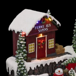 Village De Noël Ferme Aux Sapins Lumineux -Mobilier Soldes village de noel ferme aux sapins lumineux 1 2