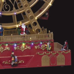 Grande Roue Père Noël Animée, Lumineuse Et Musicale -Mobilier Soldes village de noel grande roue anime lumineux et musical 2