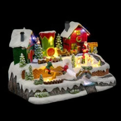 Village De Noël Maison Du Père-Noël Lumineux