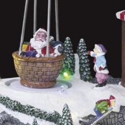 Village De Noël Stand Montgolfière Lumineux Animé -Mobilier Soldes village de noel stand montgolfiere lumineux anime 1 2