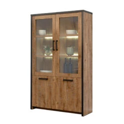 Vitrine 2 Pleines + 2 Portes Vitrées Emie